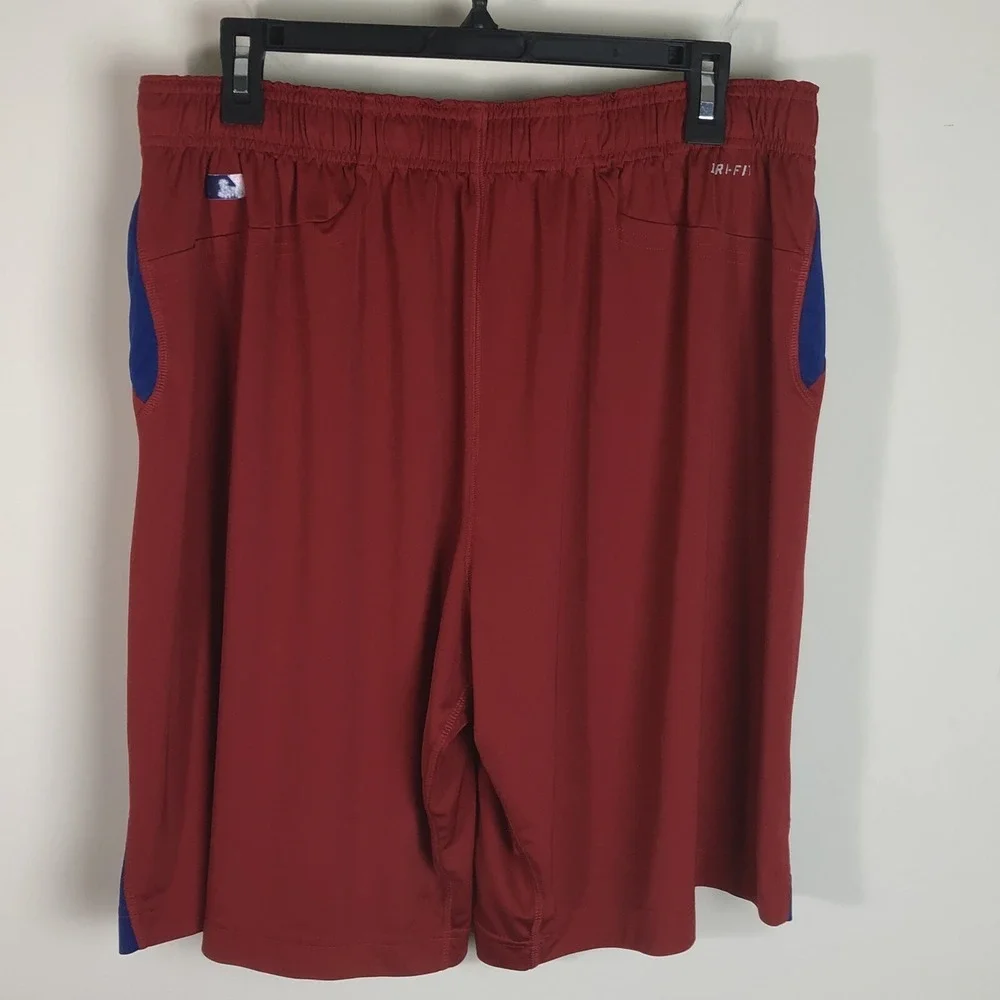 Nike Dri-Fit Performance Philadelphia Phillies Basketball Shorts Red Large